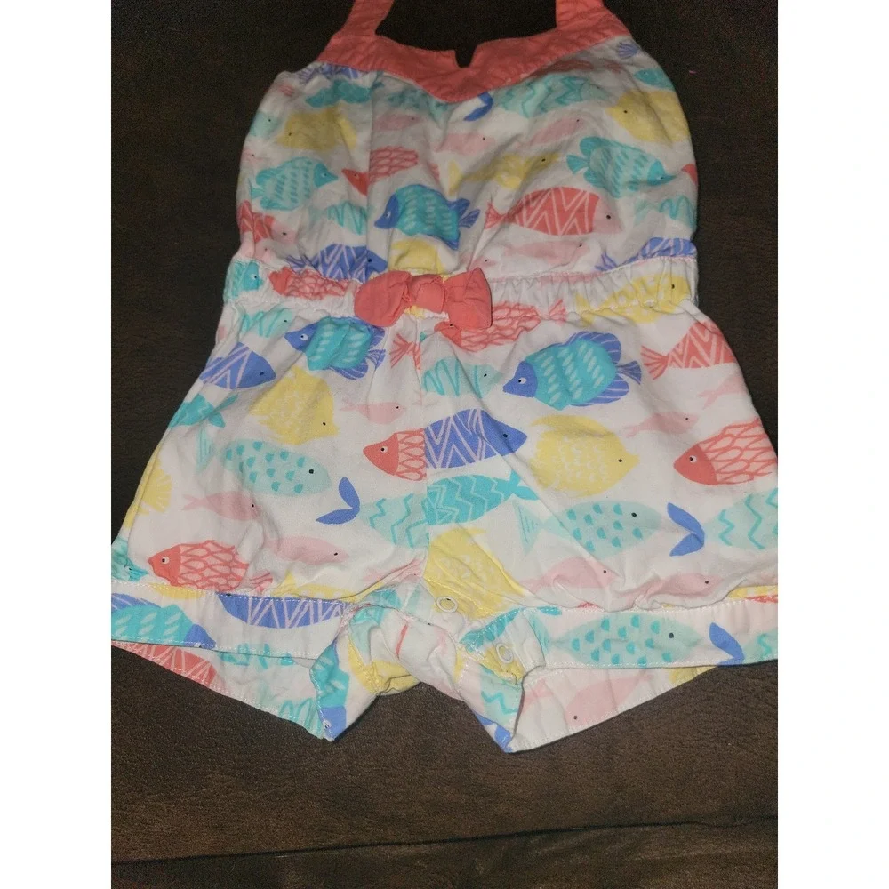 Gymboree tropical‎ breeze fish romper halter one piece size 12 18 months